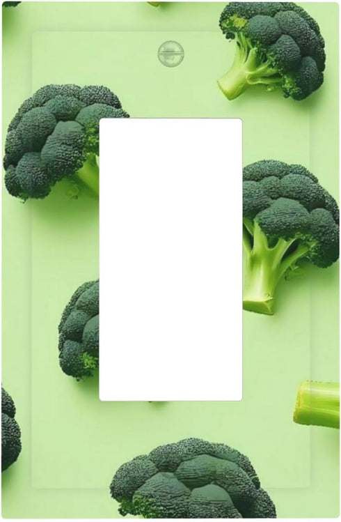 Fuzquwu Broccoli 3 Pattern Single Toggle Light Switch Wall Plate Modern Wall Plate