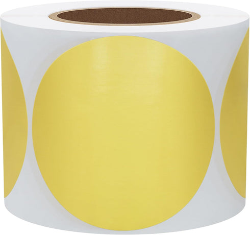 Hybsk 2 Inch Matte Gold Labels, Round Color Coding Dots, 300 Adhesive Stickers Per Roll (Gold)