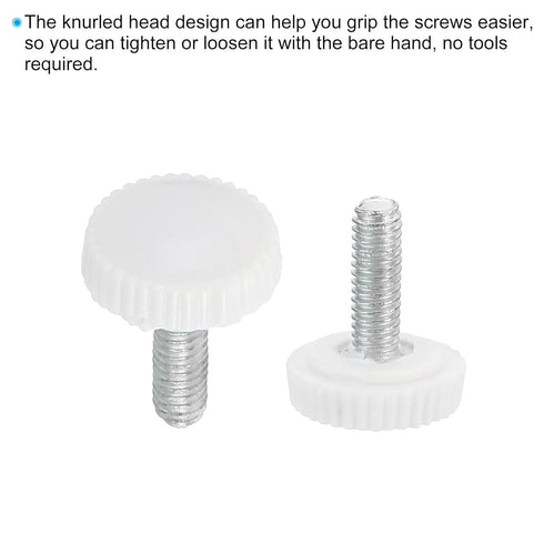 PATIKIL M4x12mm Knurled Thumb Screws, 20 Pack Male Thread Round Clamping Knobs, Hand Grip Bolts for Furniture Hardware