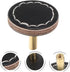 2Pcs SOLUSTRE Leather Cabinet Pulls Handles, Single-Hole Round Drawer Pulls for Cabinets, Dressers, and Bedside Tables