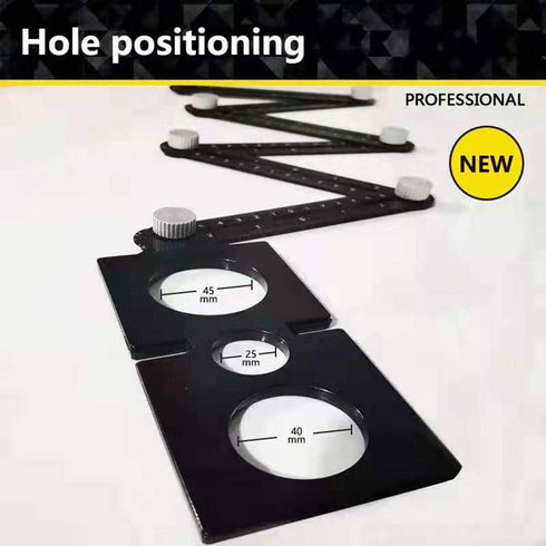 Multi-Angle Measuring Ruler | Universal 12-Sided Hole Positioning Aluminum Alloy Template Tool with Drilling Locator