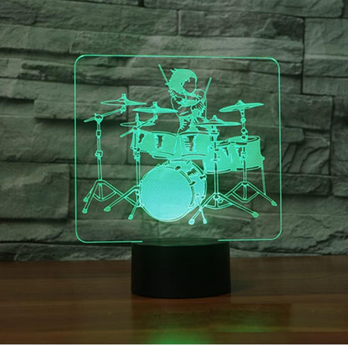 3D 16 Night Light for Kids Drum Kit Led Lamp with Remote Control Color Changing Xmas Birthday Gift for Child