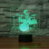 3D 16 Night Light for Kids Drum Kit Led Lamp with Remote Control Color Changing Xmas Birthday Gift for Child