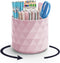 Sparkling Diamond-like Desk Organizer, 360° Rotating Pen Holder with 5 Compartments for Office, School, Home (Pink)