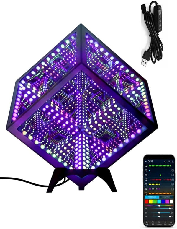 Generic Infinity Hyper Cube LED Table Lamp - Infinity Mirror Light with 100+