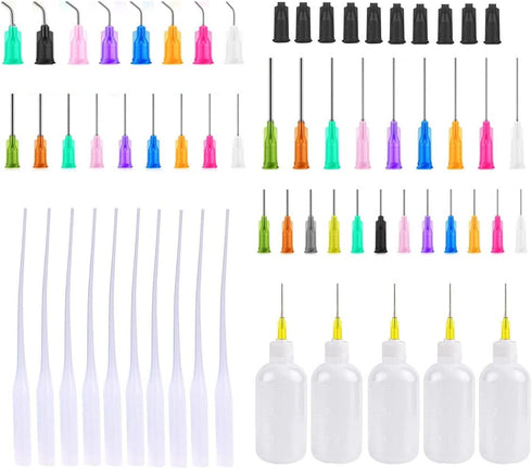 SKYPRO 54Pcs 30ml Precision Tip Applicator Bottles Kit, Dispensers for Liquid, Glue Oil, Acrylic Paint – 5 Squeeze