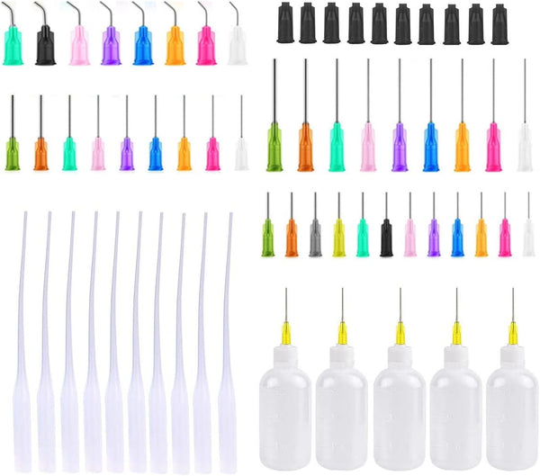 SKYPRO 54Pcs 30ml Precision Tip Applicator Bottles Kit, Dispensers for Liquid, Glue Oil, Acrylic Paint – 5 Squeeze