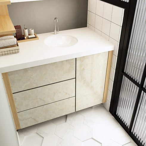 YENHOME Marble Contact Paper Peel and Stick Waterproof 17.7"X118" Beige Marble for Desk Countertops, Self Adhesive