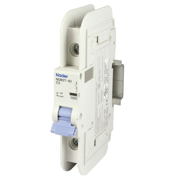 Miniature Circuit Breaker 2A, 120V AC, 1 Pole, DIN Rail Mount, Trip Curve: C, UL489