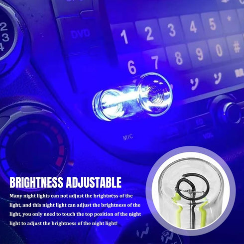 HQRNYP USB LED Car Interior Atmosphere Light, Car USB Night Light, Plug-in Auto Ambient Lighting Retro Lamps, Touch