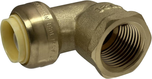 2 Pcs XFITTING Push Fit 1/2 Inch x 1/2 Inch Female NPT Elbow, 1/2" Inch with 1 Clip