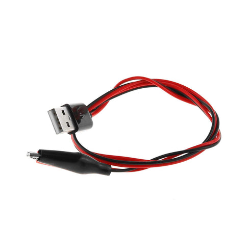 Crocodile Clamps Test Wire 50cm/19.69inch with Double Alligator Clips to USB Male Connector Cable for Circuit Testing