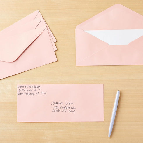 Juvale 96-Pack #10 Blush Pink Envelopes with Gummed Seal and V-Flap for Party Invitations, Mailing Business Letters