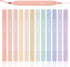YISAN Aesthetic Pastel Highlighter Pens, 12 Colors Double Tip Bible Highlighters and Pens No Bleed 70924
