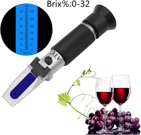 VGVGV 0-32% Brix Refractometer, Auto Refractometer Sugar Concentration ATC Sweetness Tester Fruit Sugar Meter