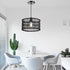 12.4" HOONEX Rattan Chandelier, Rattan Light Fixture Ceiling, Wicker Pendant Light for Dining Room Bedroom Kitchen