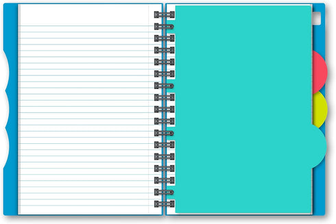 iScholar iQ 3 Subject Poly Cover Double Wire Notebook, College Rule, 9.5 x 6.5 Inches, 120 Sheets