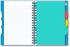 iScholar iQ 3 Subject Poly Cover Double Wire Notebook, College Rule, 9.5 x 6.5 Inches, 120 Sheets