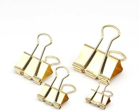 Binder Clip, Paper Binder Clips Assorted Sizes, 84 Pack (Gold) for Office School
