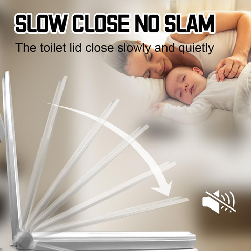 Mokukii 18.5), Premium Heavy-Duty Elongated (Oval) Toilet Seat (Oblong Soft Close & Silent, Metal Hinges, Quick-Attach