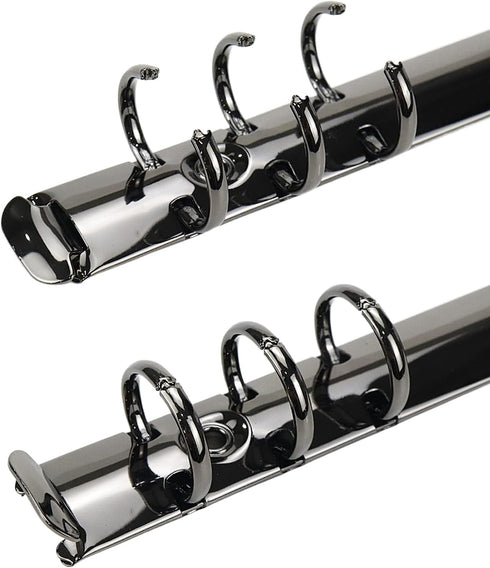 Semetall 2pcs A6 Notebook 6-Ring Binder Mechanism, Loose Leaf Binding Spines, Metal Clip Ring Binder Replacement Kit,