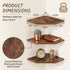 SUYU Set 3 11.8" of Floating Corner Shelves, Rustic Wood Corner Shelf Wall Mounted, L-Shaped Corner Wall Shelf