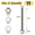 Hex Head Stainless Steel Bolts and Nuts (10 Sets) 5/16-18x2-1/2" with Flat & Lock Washers, 304 Stainless Steel