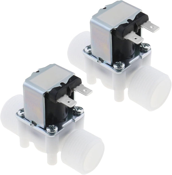 2Pcs Normally Closed Electrical Inlet Solenoid Water Valve, DC12V for Washing Machine Water Dispenser