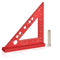 Small Carpenter Square, 90 Degree Woodworking Measuring Tool with Fixed Miter Angle Pin (Red)