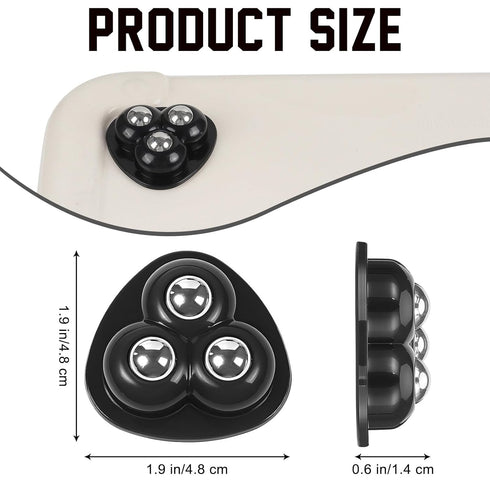 KINYFY 8 Roller,360 Pcs Black Self Adhesive Caster Wheels,Stainless Steel Universal Wheel Degree Rotation Sticky Pulley