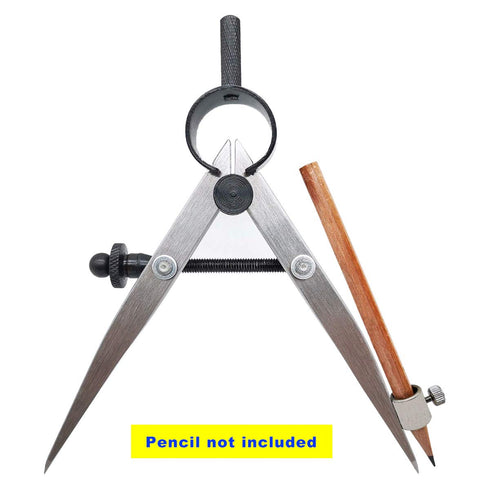 ZLKSKER 4 Inch Woodworking Compass with Pencil Holder, Precision Spring Divider/Scriber for Leather Work and