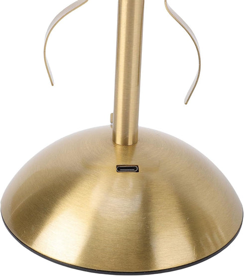 11.81in Small Bow Table Lamp, Rechargeable Cute Coquette Bow Table Lamp with Fabric Shade Bedside Light Desk Lighting
