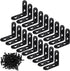 FATLODA 18PCS 72PCS (1.57x1.57 L Bracket Corner Bracket, Stainless Steel L Brackets for Shelves, Black Small Right