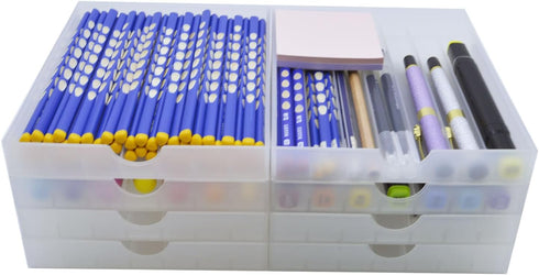 FASTRYF 8Pack Craft Organizers and Storage, Pencil, Crayon, Marker, Pen Organizer, Pen Holder, Pen Tray Storage