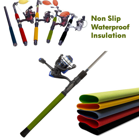 Accering Frosted Pattern Fishing Rod Grip Wrap, Heat Shrink Grip Tubing for Fishing Rod Handle