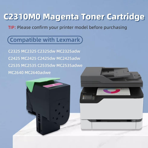 C2310M0 Magenta Toner Cartridge Replacement for Lexmark C2325 C2325dw C2425 C2425dw C2535 C2535dw MC2325 MC2325adw