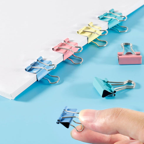 Ufmarine 120 Pcs Mini Binder Clips 15mm, Colored Small Binder Clips for Office
