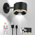 MIOBLUE LED Wall Mounted Reading Light, Wireless Wall Sconce with Remote, 360