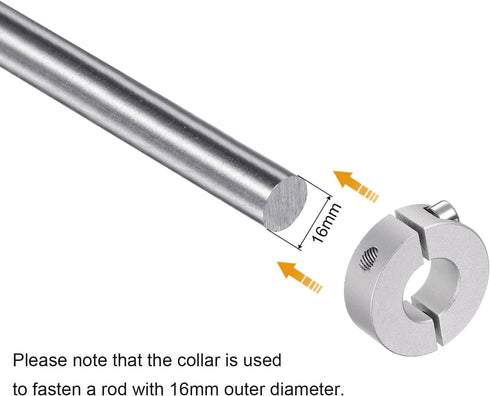 2pcs Double Split Shaft Collar for 16mm Shaft, Set Screw Clamp-On Collars