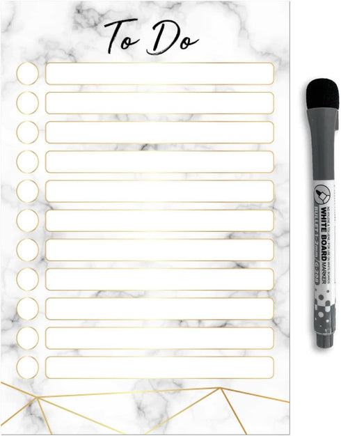 Dry Erase To Do List Vinyl Whiteboard Sticker Decal by Glassboard Studio, Removable & Reusable (6 x 9 inches, Marble)