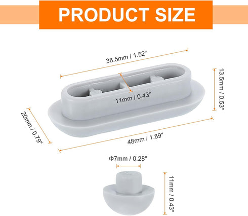 8Set uxcell Toilet Seat Buffer, Anti-Slip Plastic Toilet Seat Bumper Kit, Universal Buffer Toilet Lid Rubber Bumpers