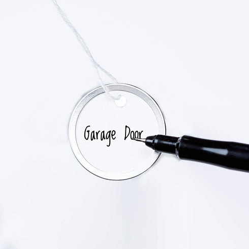 Avery Metal Rim Key Tags: 1.25" Diameter, White, 500 Tags with Strings