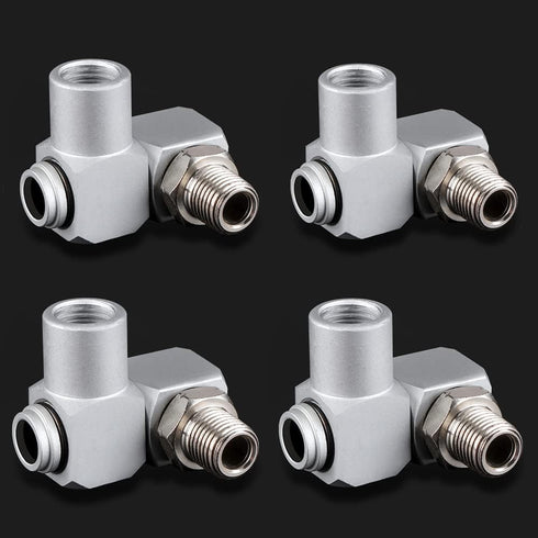 4Pcs Air Tool Swivel Fitting, 1/4 Inch NPT Industrial Swivel 360 Degree Air Hose Connector, Portable Air Tool Adapter