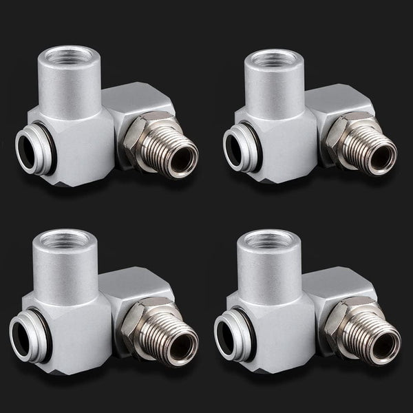 4Pcs Air Tool Swivel Fitting, 1/4 Inch NPT Industrial Swivel 360 Degree Air Hose Connector, Portable Air Tool Adapter