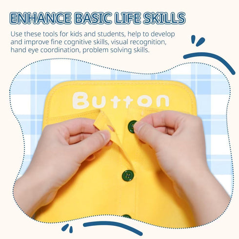 Lerdots Learning to Dress Busy Boards, Shoe Tying Practice for Kids, Basic Life Skills Toys Learn to Button, Buckle