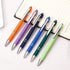 Ballpoint Pen with Stylus Tip, Soft Touch Metal Click Pen, 1.0mm Medium Point, Black Ink, 12 Count (Blue)
