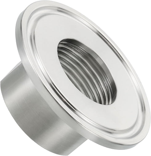 1.5 Inch 3/4" 304 50.5mm PATIKIL TC Tri Clamps Adaptor, Tri-Clover Fittings to NPT Female Sanitary Thread Adaptor