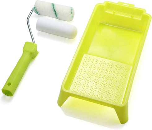 Foam Paint Roller Tray Set, 15 Pcs with 4-Inch Mini Roller Cover Refills, High-Density Foam Small Roller Naps
