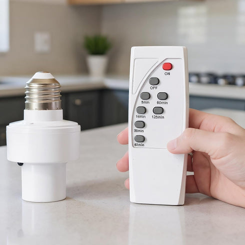 Generic E27 Closet Smart Wireless Lamp Holder - Screw Base Remote Control Socket, Infrared Timer | Lighting Control