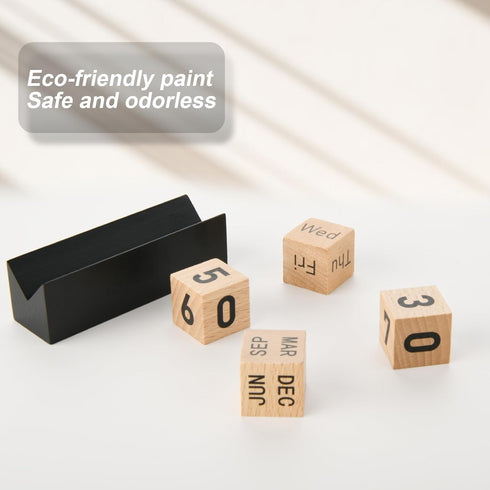 Cosmos Desk Calendar Perpetual Date Desk Calendar Blocks Month Date Weekday Display Calendar Wooden Cubes for Home